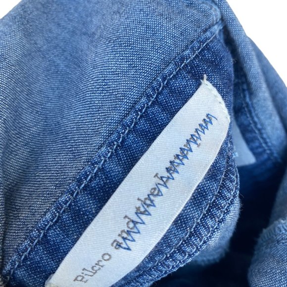 Pilcro And The Letterpress Overalls Womens 0 Halter Wide Leg Denim Anthropologie - Picture 5 of 12